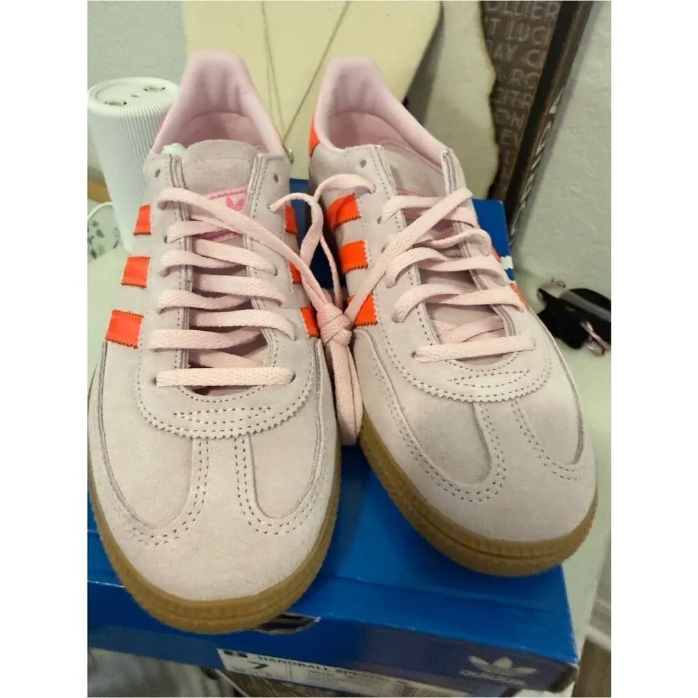 Adidas clear pink gum Handball Spezial suede sneakers NIB